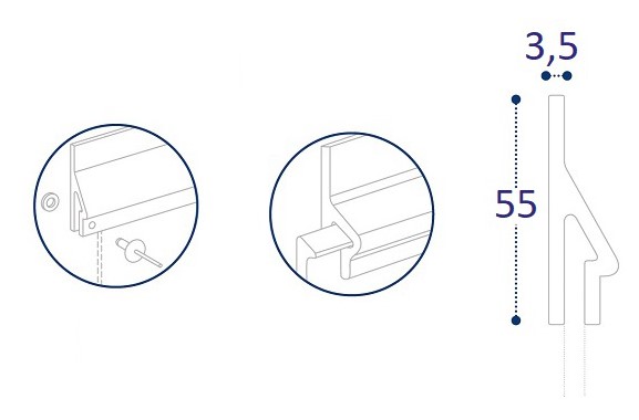 DK6661 ПЛАНКА 2400Х55ММ ДЛЯ БРЫЗГОВИКА ЗАДНЕГО 2400Х360 ММ